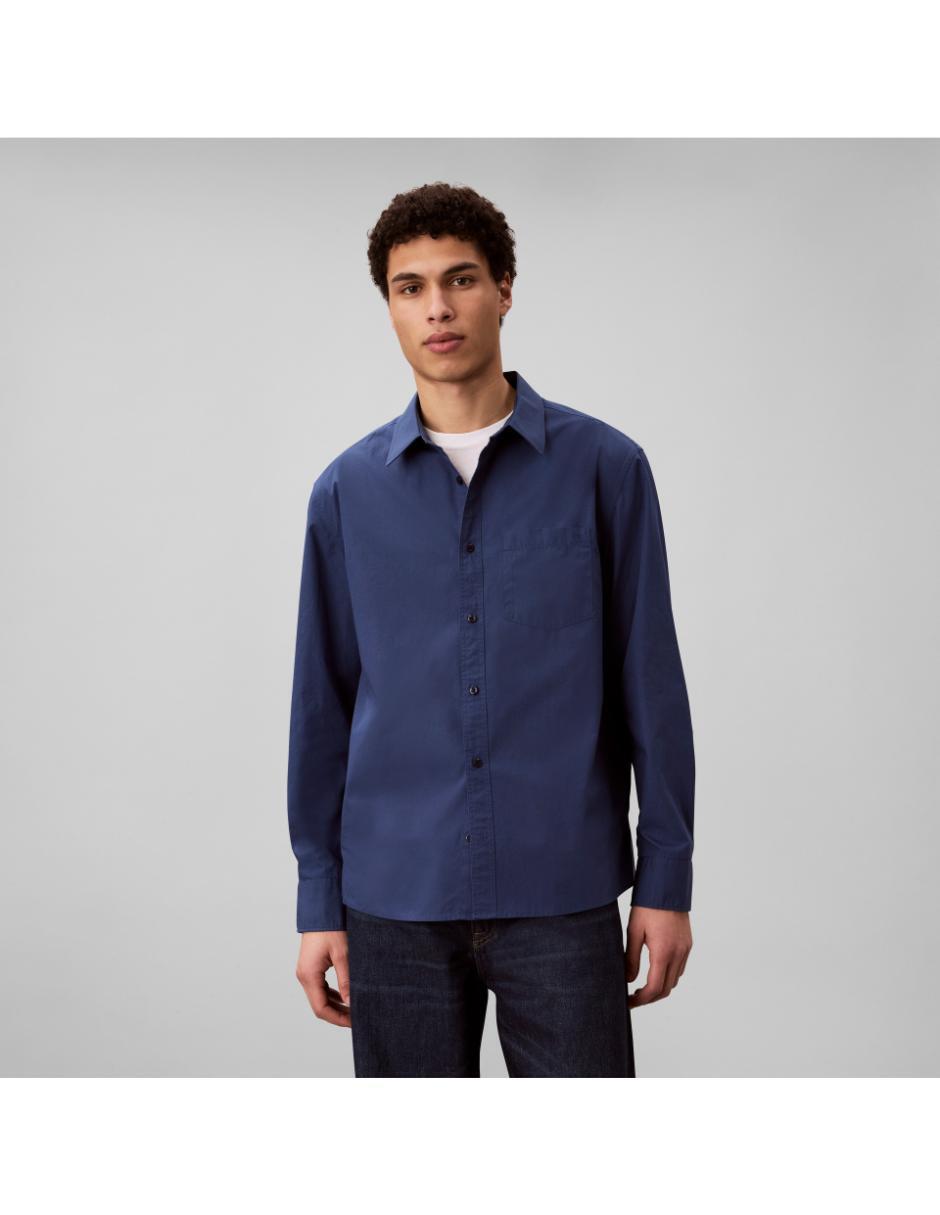 Camisa casual Calvin Klein de algodón manga larga para hombre 5