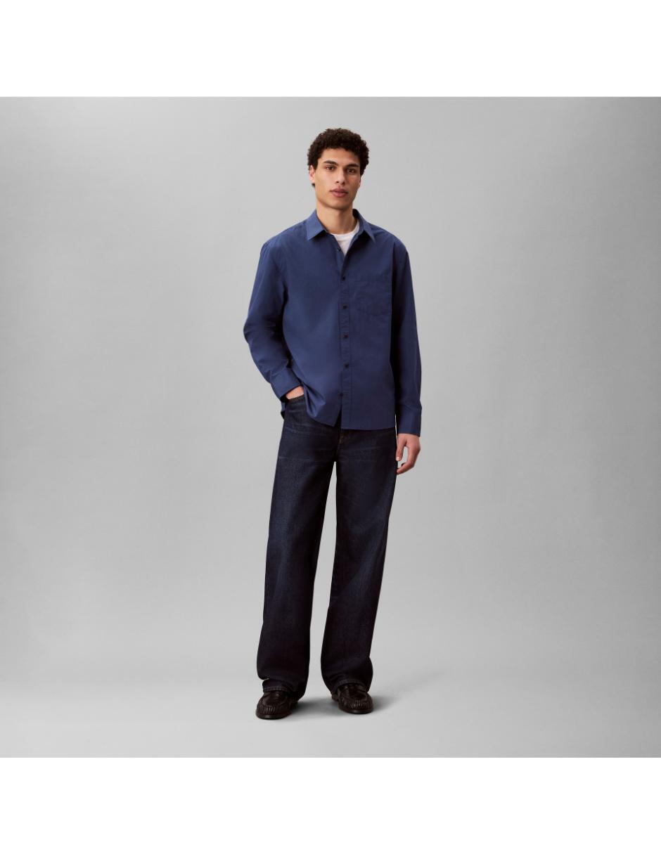 Camisa casual Calvin Klein de algodón manga larga para hombre 4