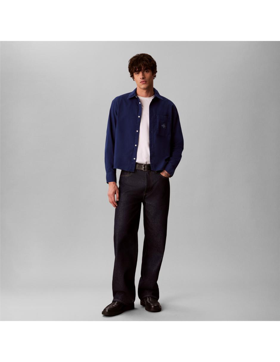 Camisa casual Calvin Klein de algodón manga larga para hombre 5