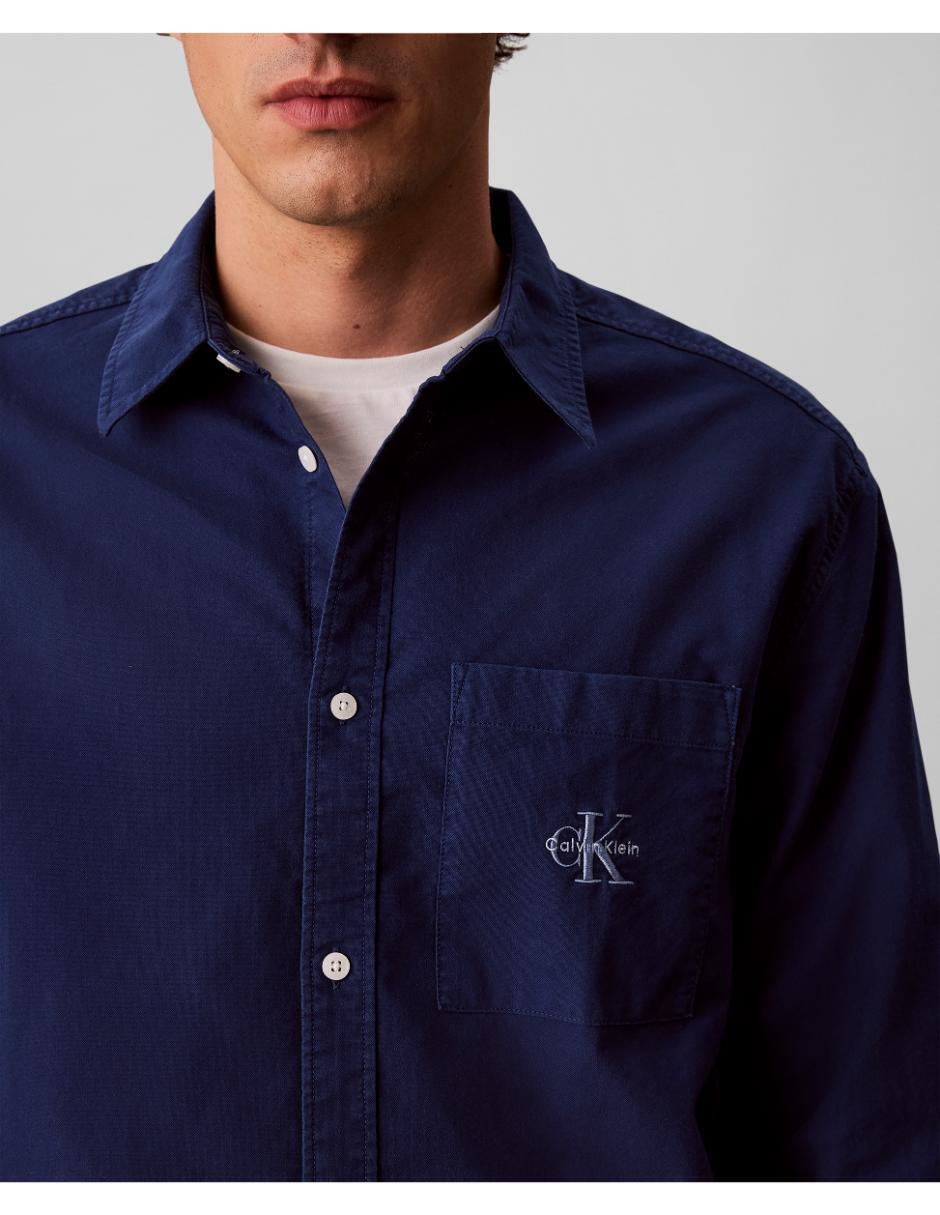 Camisa casual Calvin Klein de algodón manga larga para hombre 2