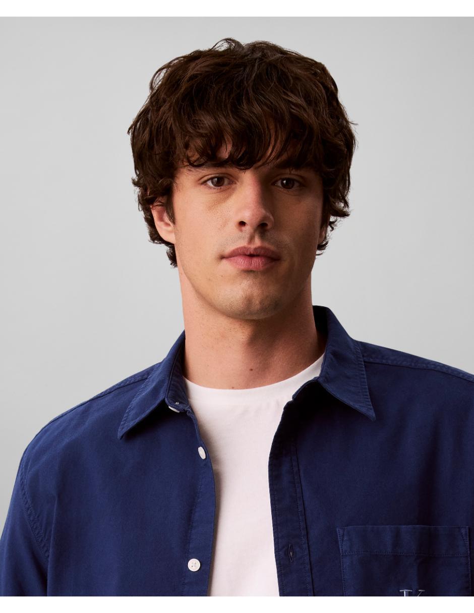 Camisa casual Calvin Klein de algodón manga larga para hombre 6