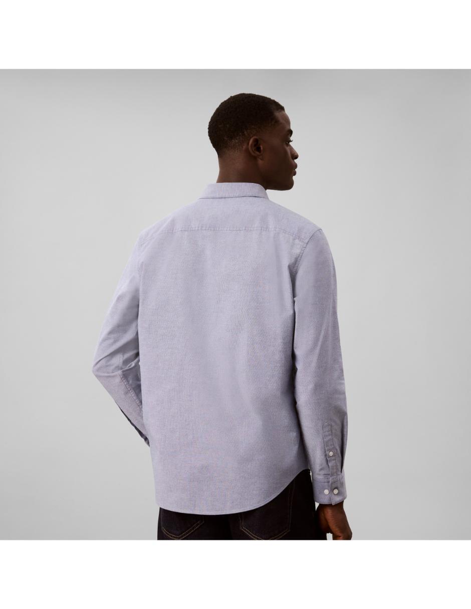 Camisa casual Calvin Klein de algodón manga larga para hombre 4