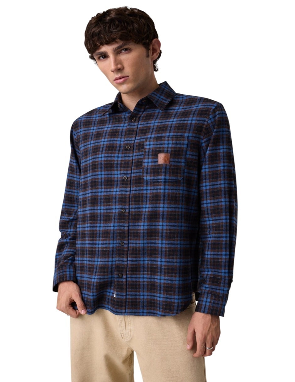 Camisa casual fa26 de algodón manga larga para hombre