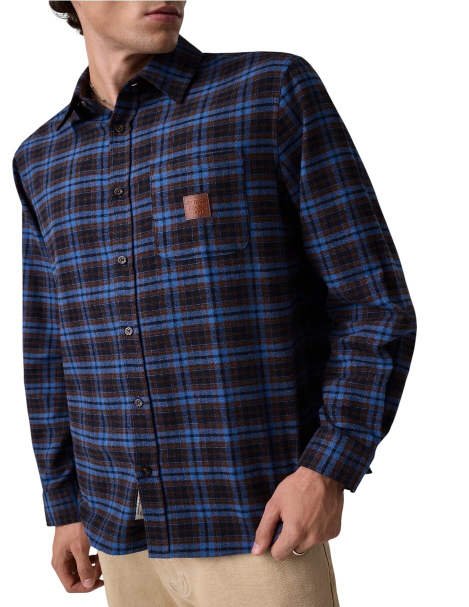 Camisa casual fa26 de algodón manga larga para hombre