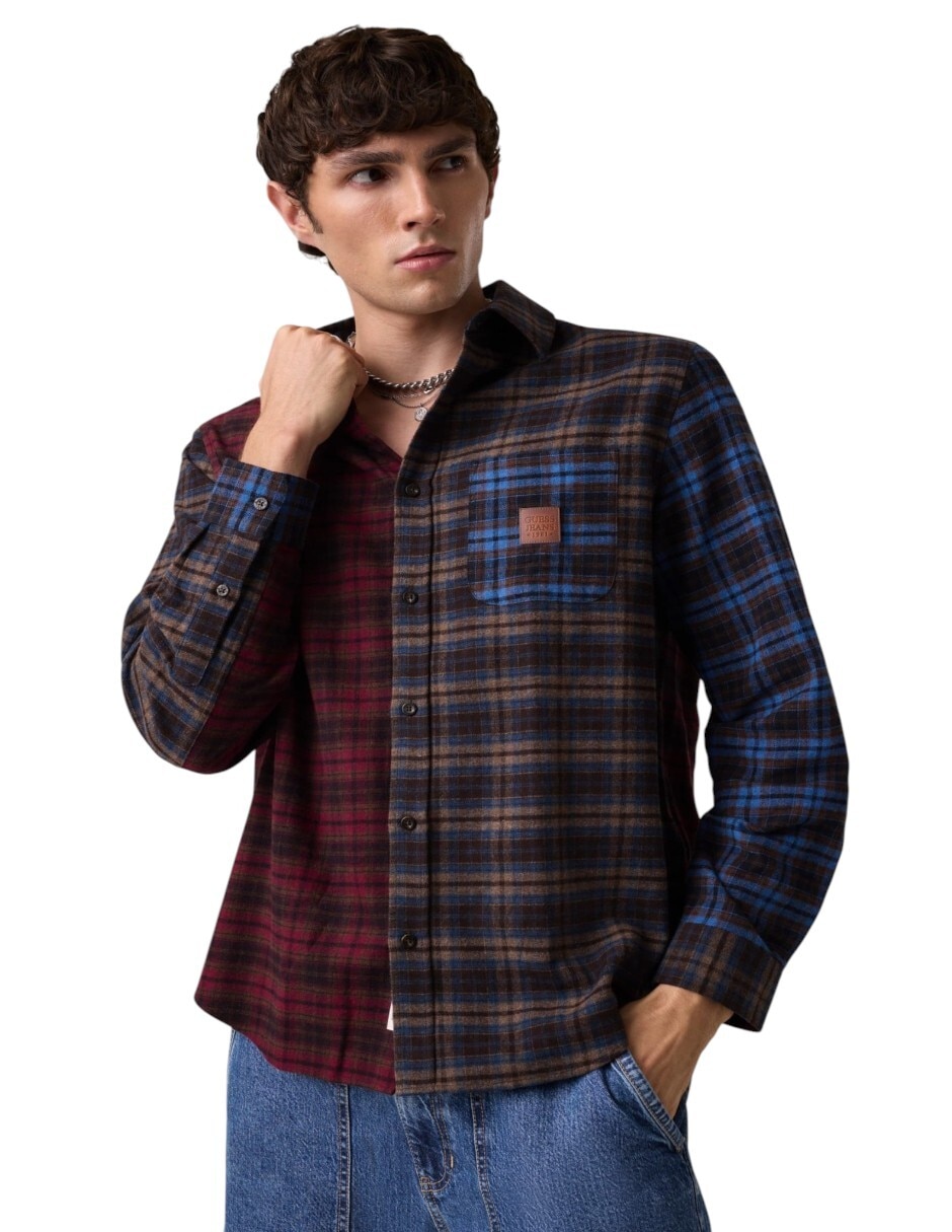Camisa casual manga larga para hombre