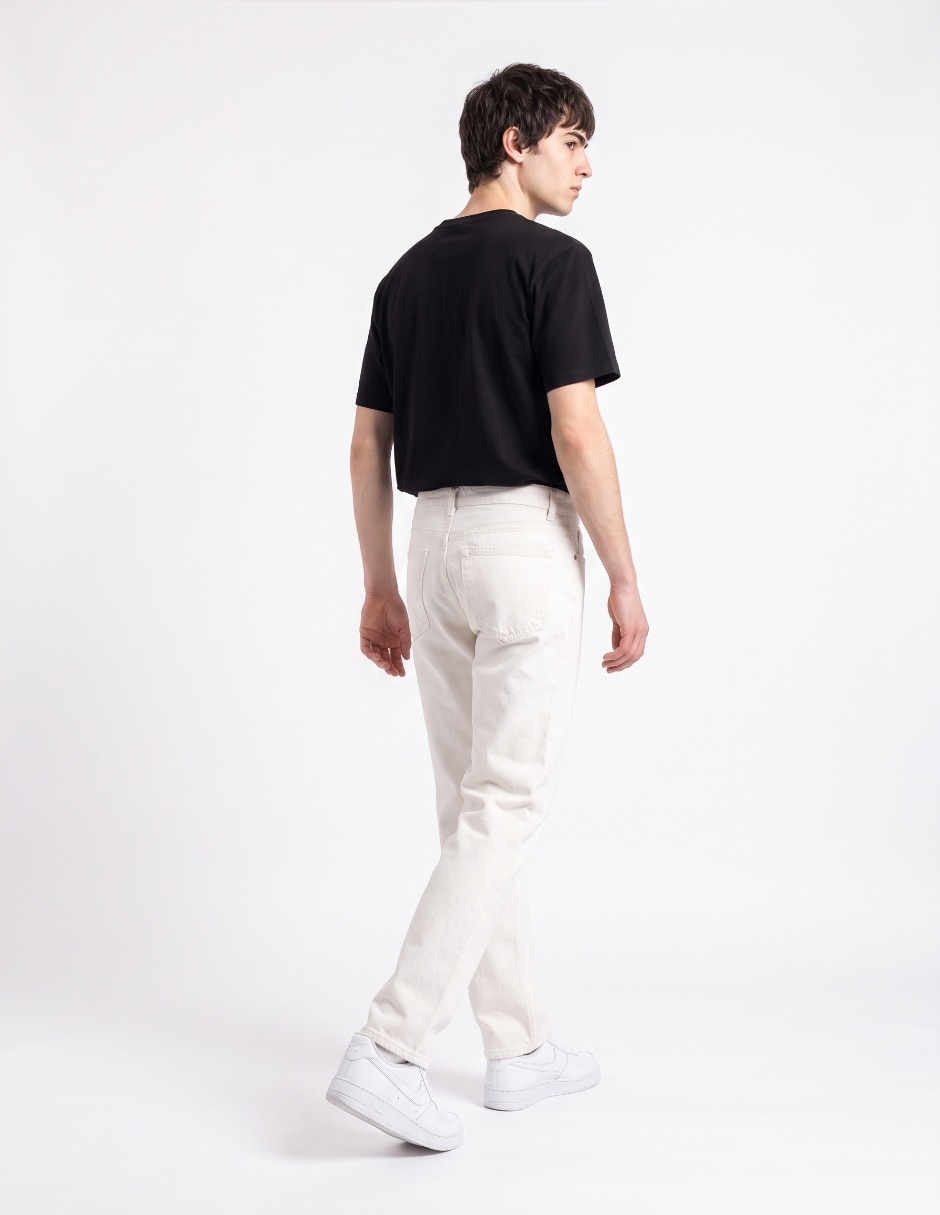 Jeans wide leg lavado rinse para hombre 2