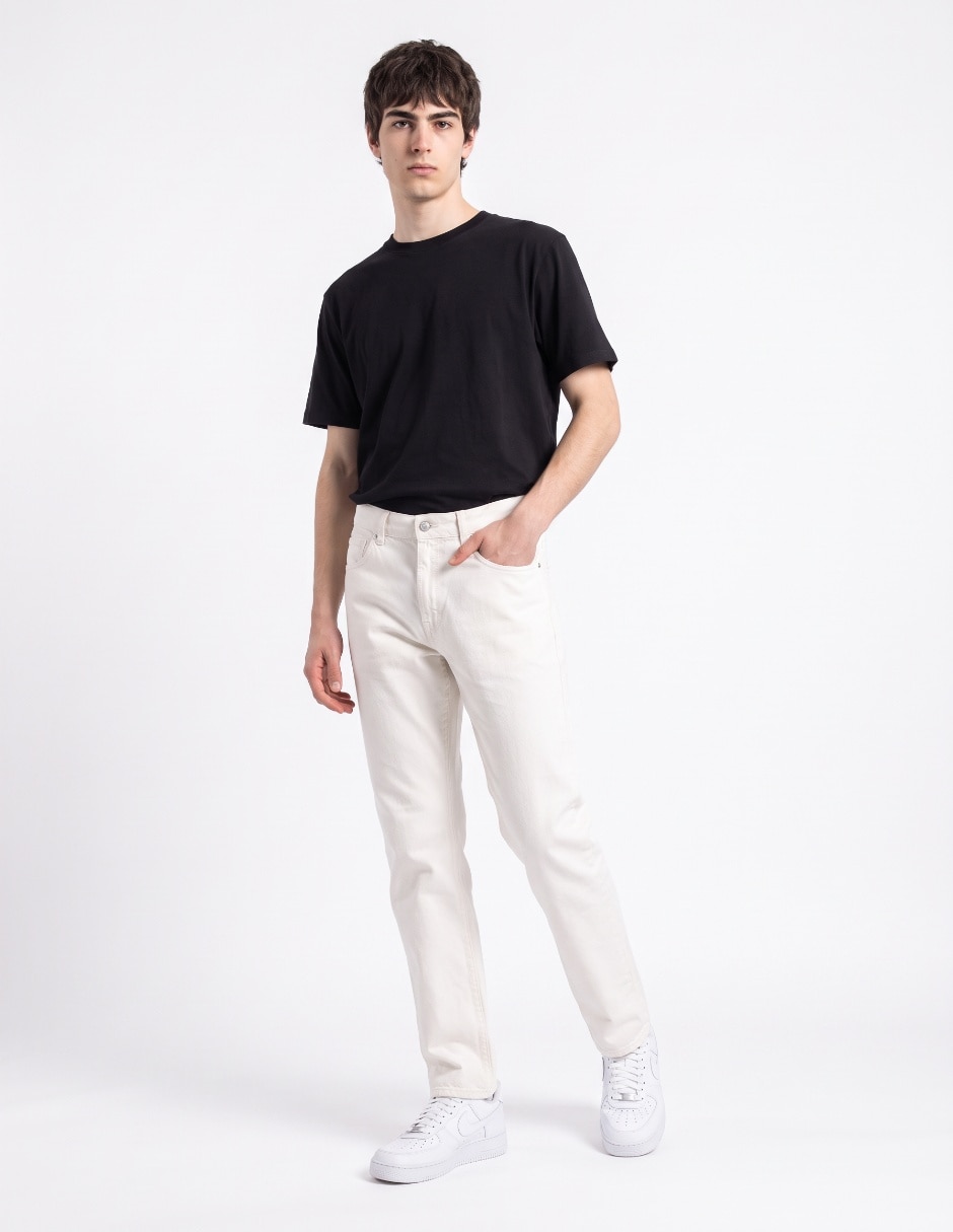 Jeans wide leg lavado rinse para hombre 3