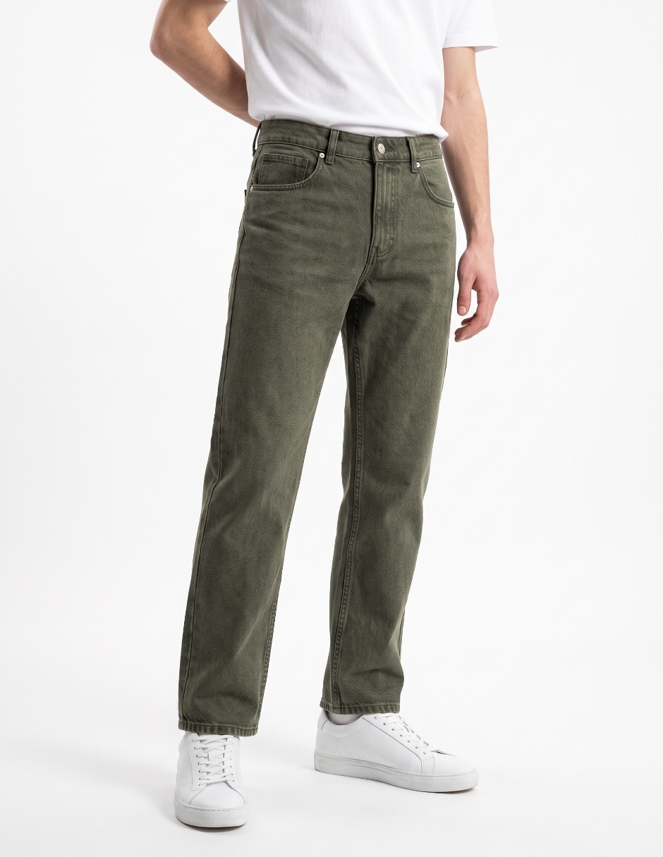 Jeans wide leg lavado desgastado hombre Jeans wide leg lavado desgastado hombre