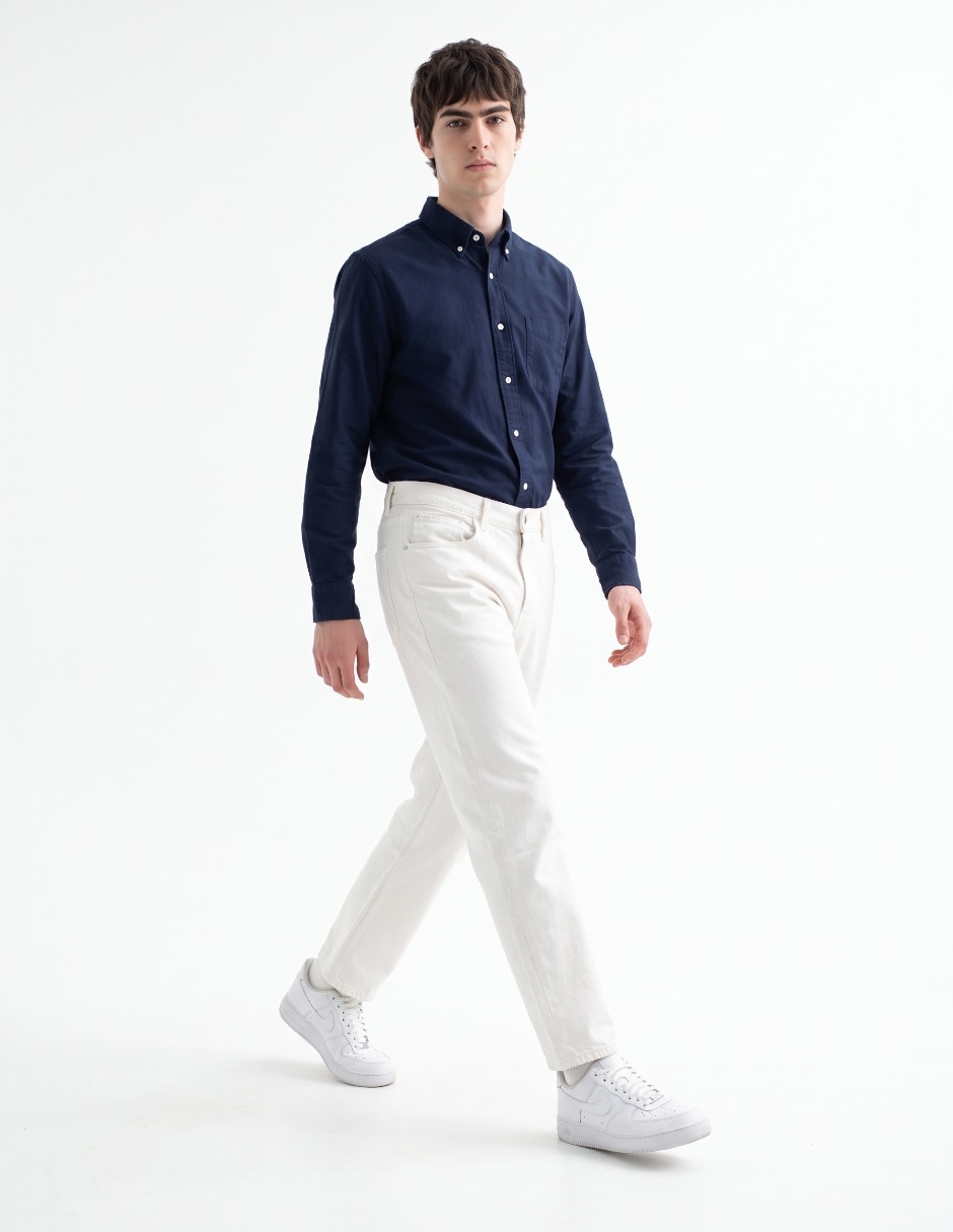 Jeans recto lavado rinse para hombre 3