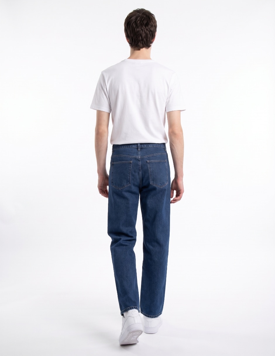 Jeans recto lavado stone wash para hombre 2