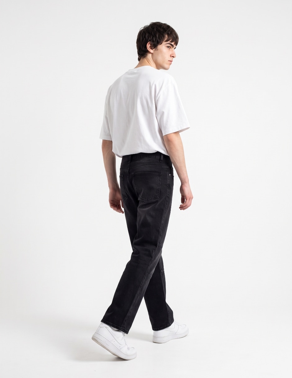 Jeans recto lavado stone wash para hombre 2