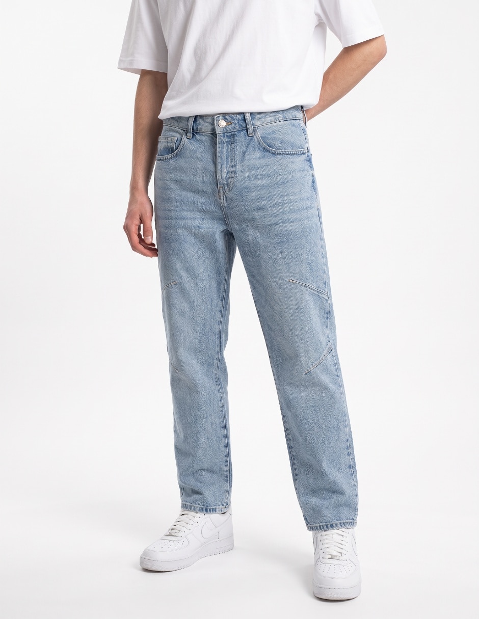 Jeans recto lavado bleach para hombre Jeans recto lavado bleach para hombre