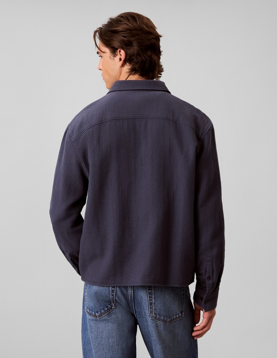 Camisa casual de algodón manga larga para hombre 4