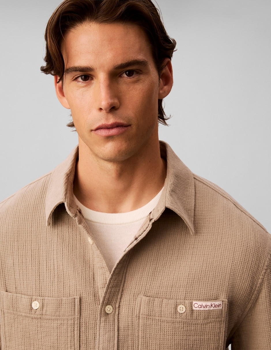 Camisa casual de algodón manga larga para hombre 4