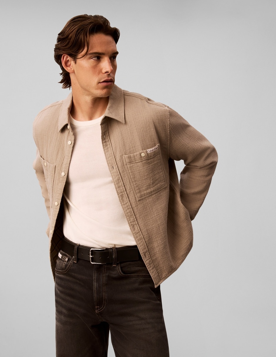 Camisa casual de algodón manga larga para hombre 5