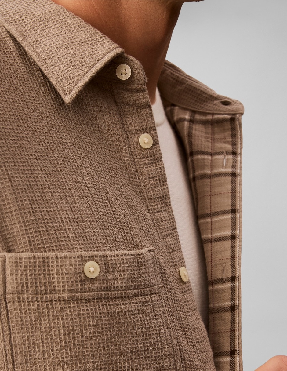 Camisa casual de algodón manga larga para hombre 7