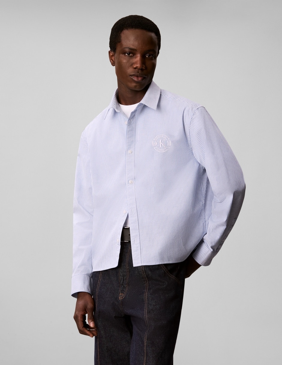 Camisa casual de algodón manga larga para hombre 6