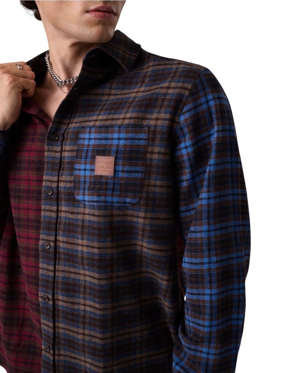 Camisa casual manga larga para hombre