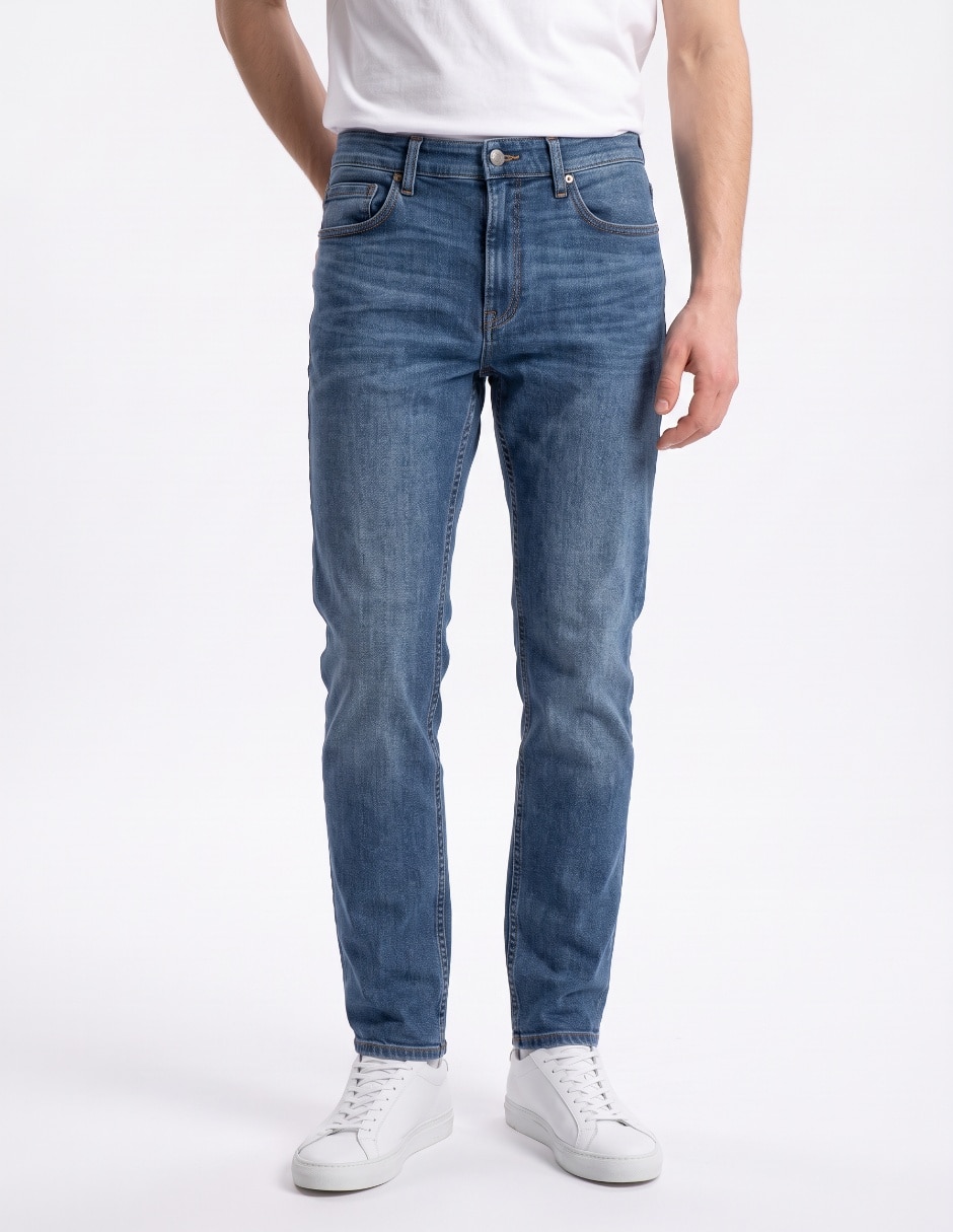 Jeans skinny deslavado para hombre Jeans skinny deslavado para hombre