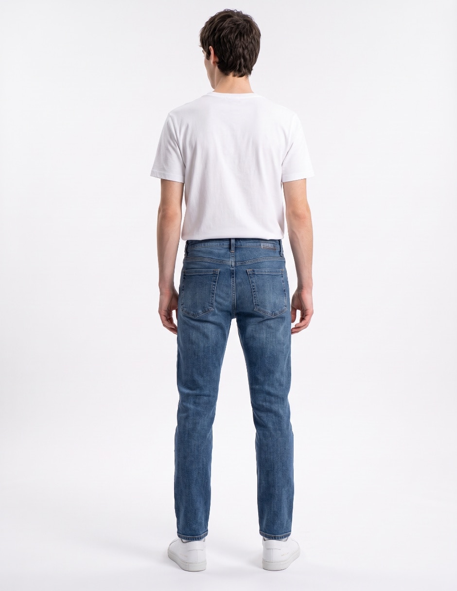 Jeans skinny deslavado para hombre 2