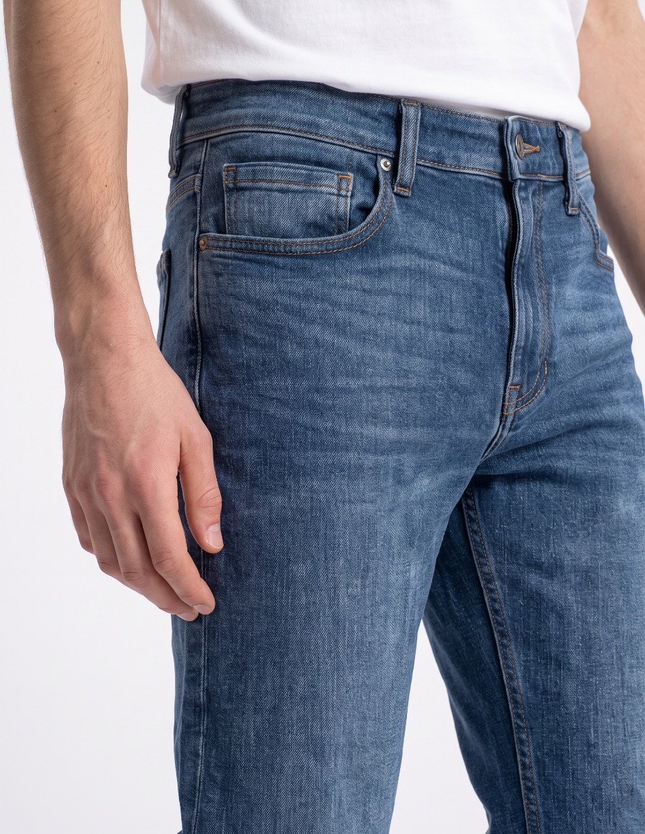 Jeans skinny deslavado para hombre 3