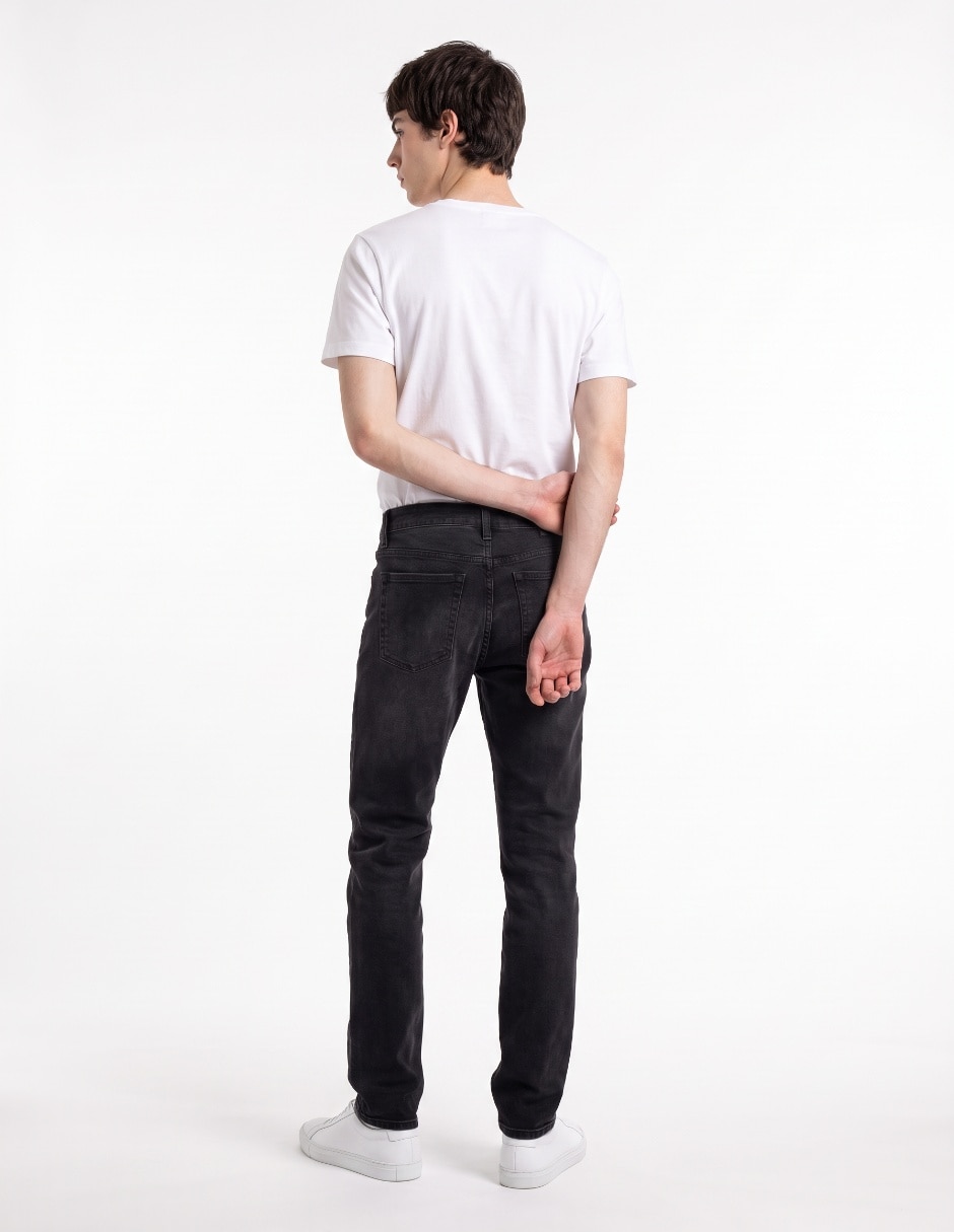 Jeans skinny deslavado para hombre 2