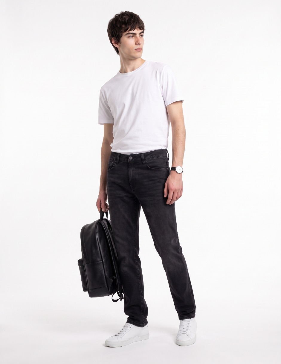 Jeans skinny deslavado para hombre 4