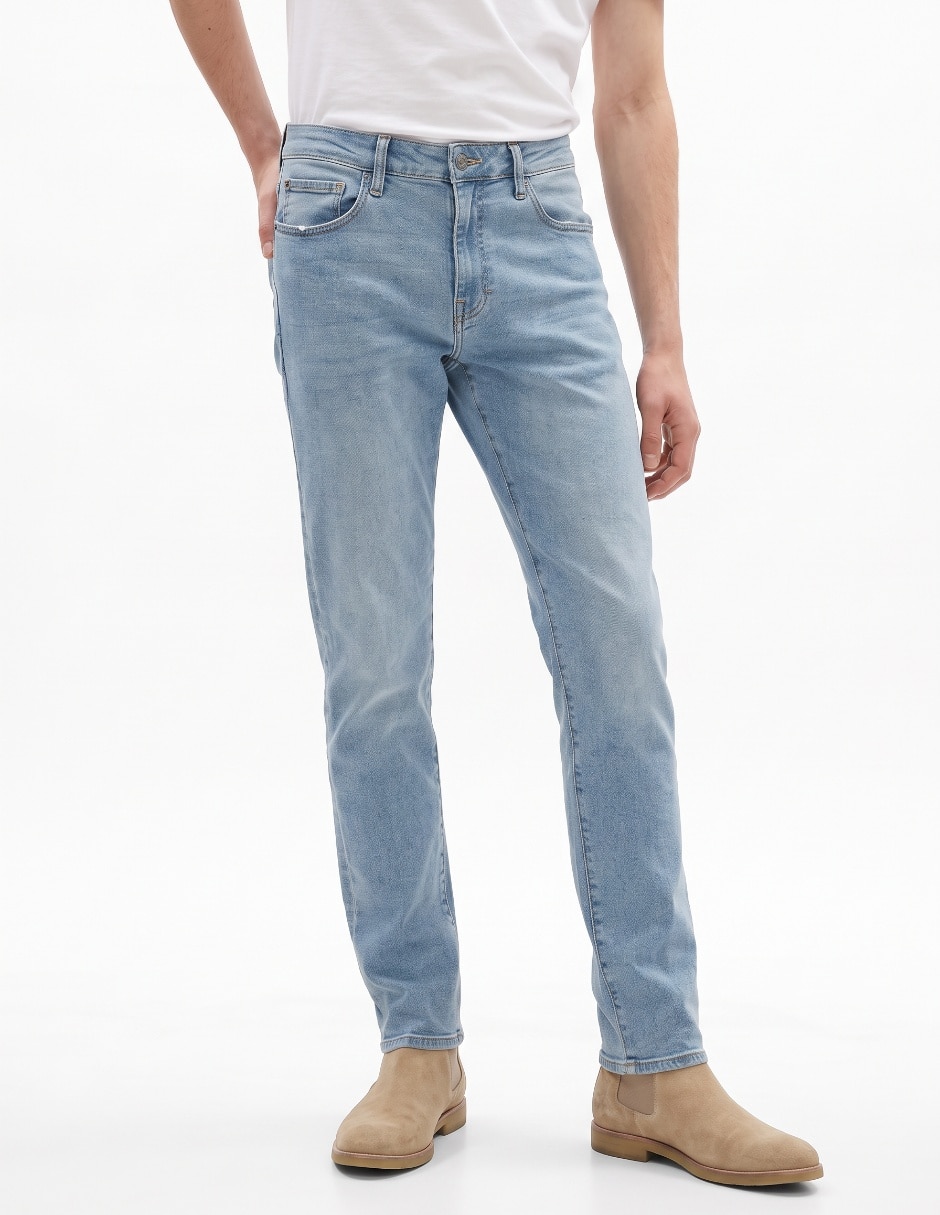 Jeans slim deslavado para hombre