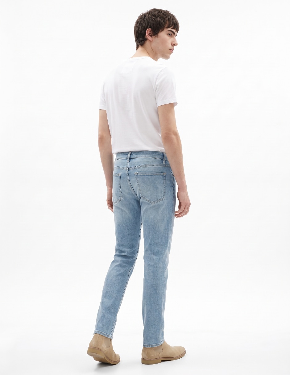 Jeans slim deslavado para hombre 2