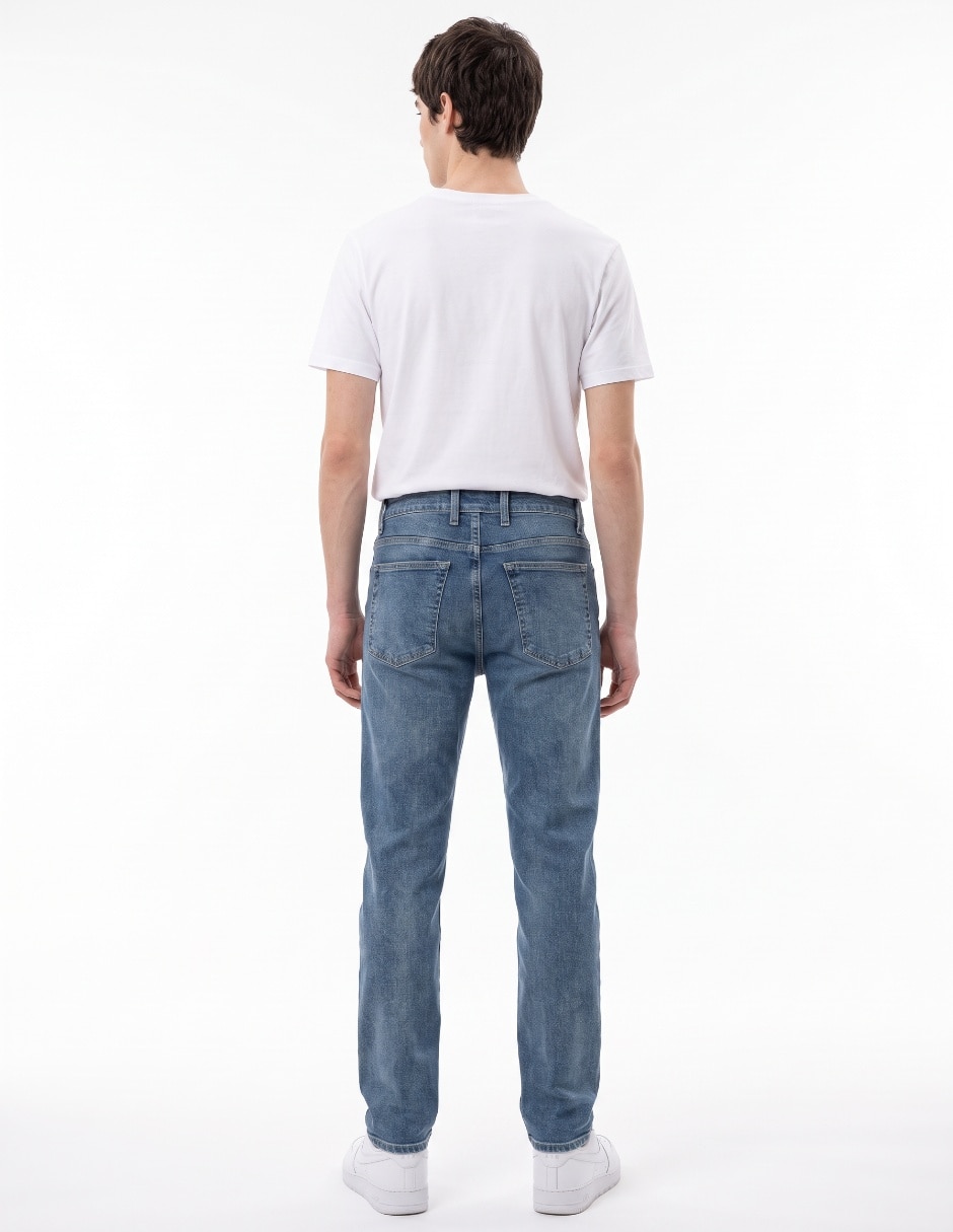 Jeans slim deslavado para hombre 2