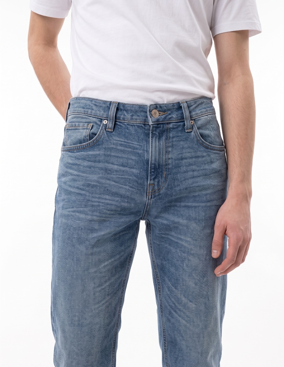 Jeans slim deslavado para hombre 3