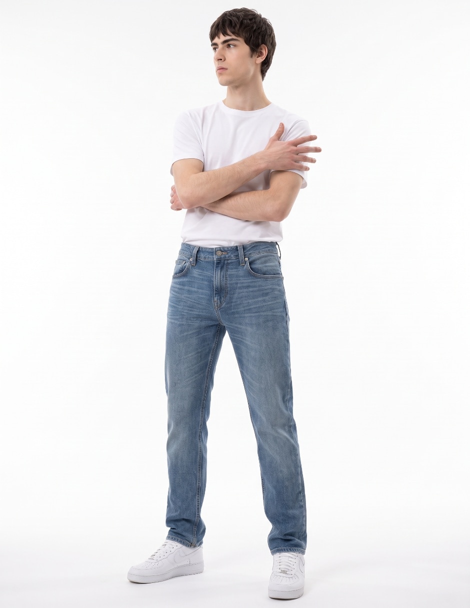 Jeans slim deslavado para hombre 4