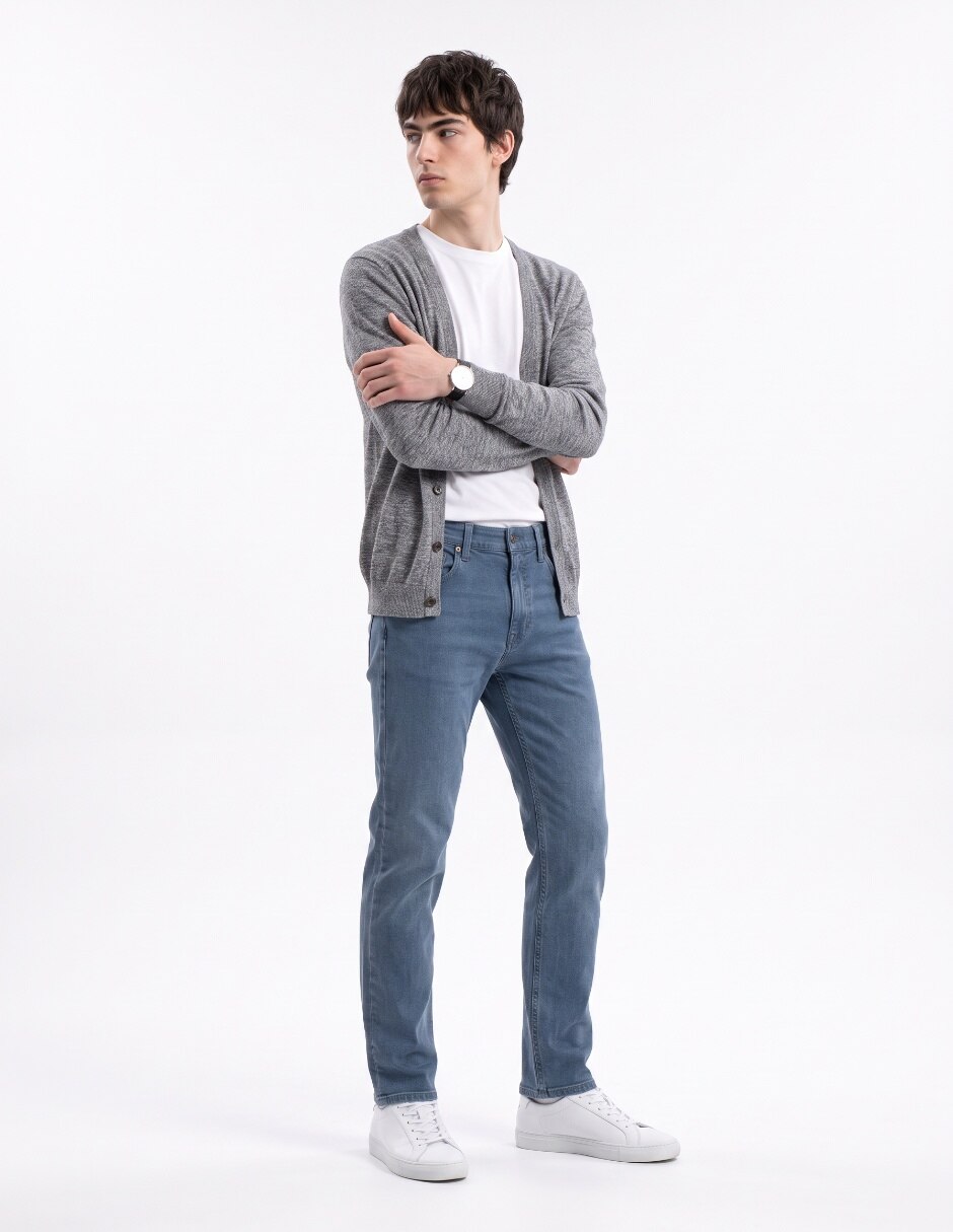 Jeans slim deslavado para hombre 4