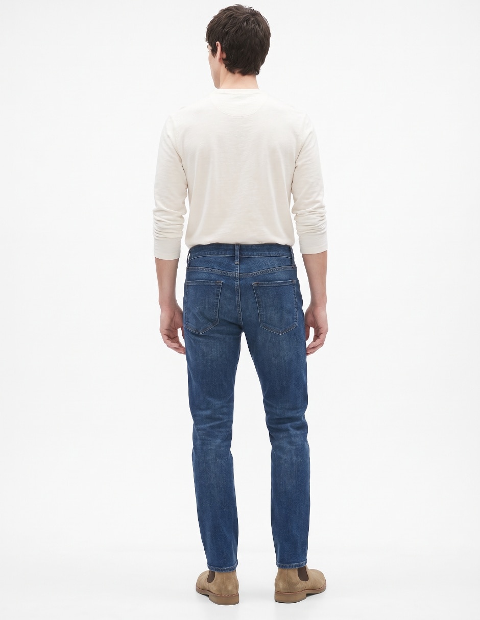Jeans slim deslavado para hombre 2