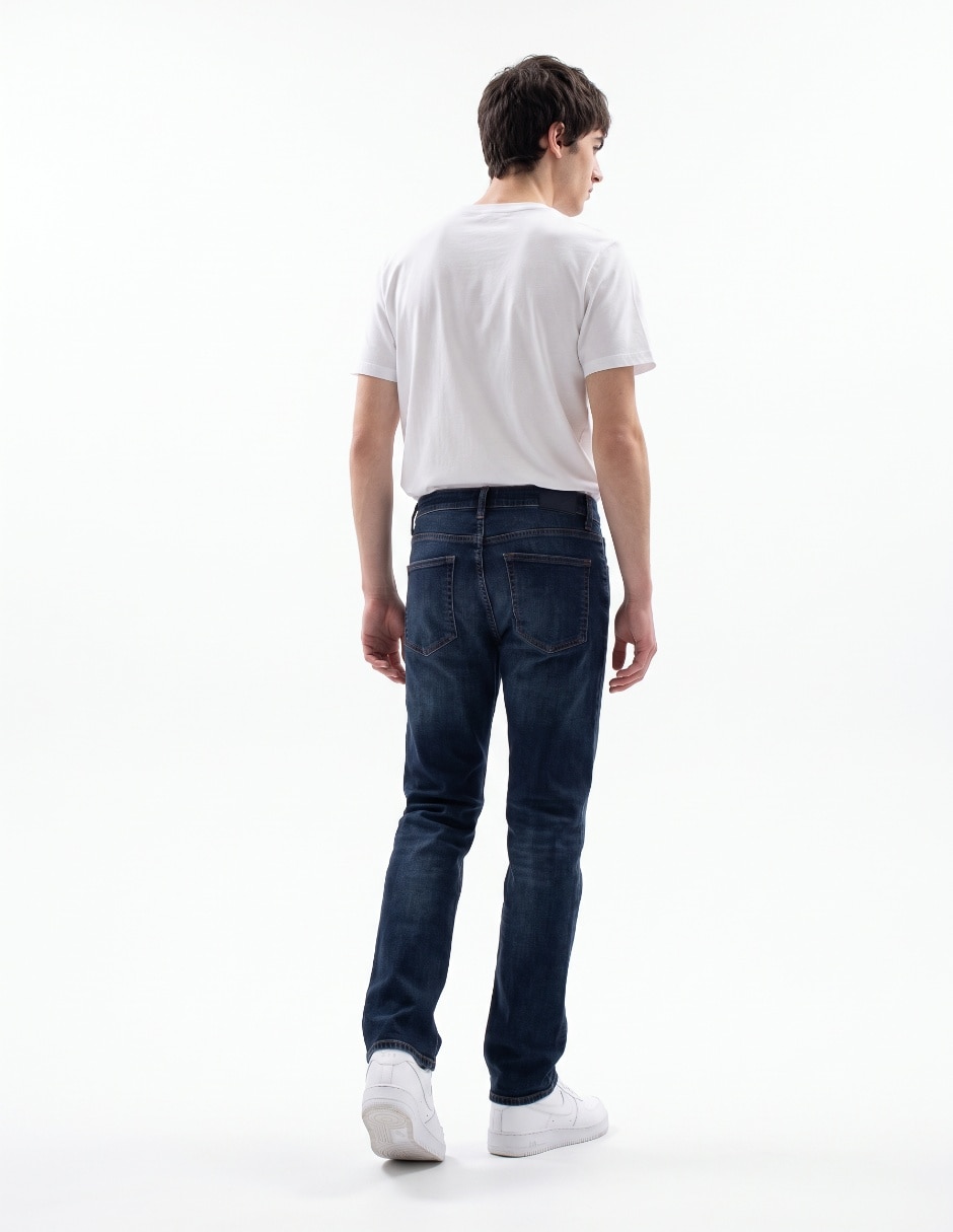 Jeans straight deslavado para hombre 2