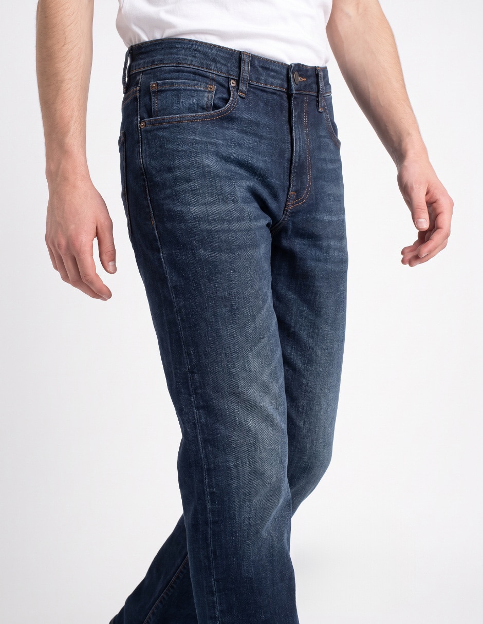 Jeans straight deslavado para hombre 3