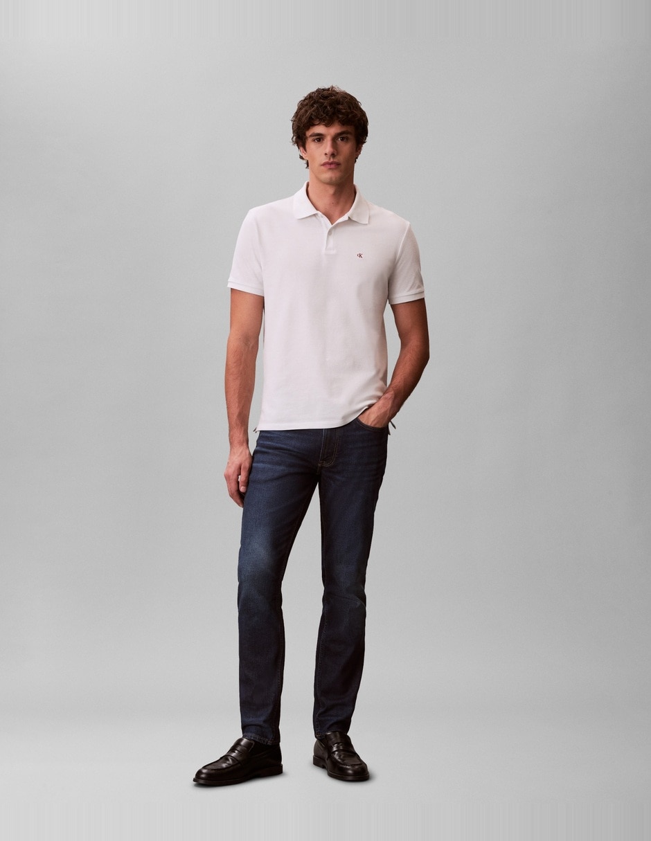 Jeans slim lavado obscuro para hombre
