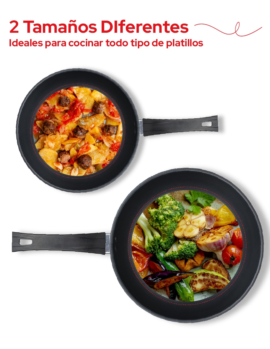 Set de sartenes de acero inoxidable 2 piezas 4
