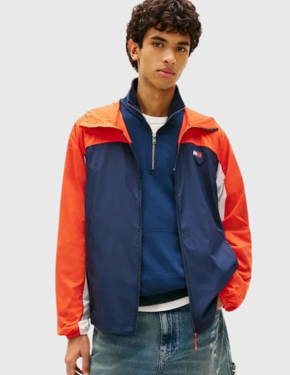 Chamarra casual impermeable con capucha para hombre