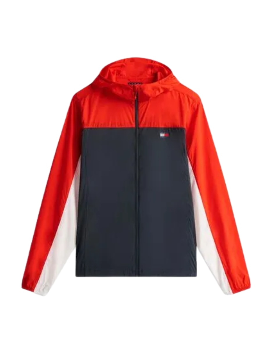 Chamarra casual impermeable con capucha para hombre