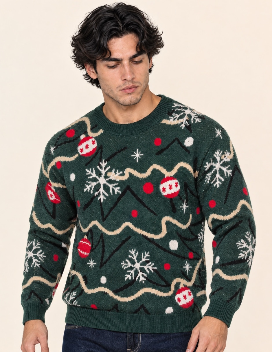 Suéter Navidad OI26 cuello Redondo para hombre 2