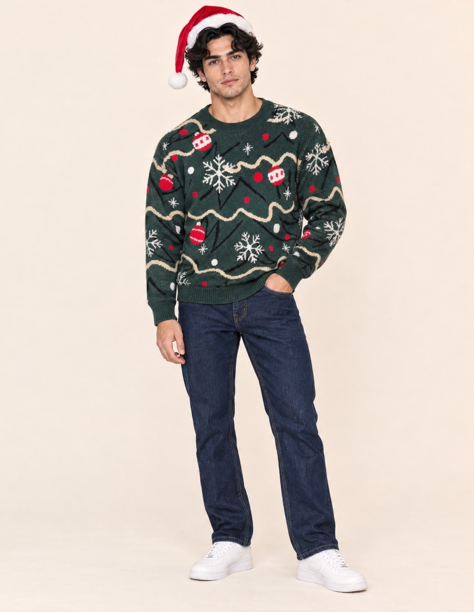 Suéter Navidad OI26 cuello Redondo para hombre 5