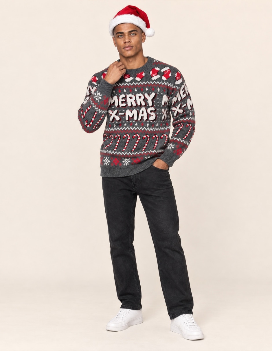 Suéter Navidad OI26 cuello Redondo para hombre 5