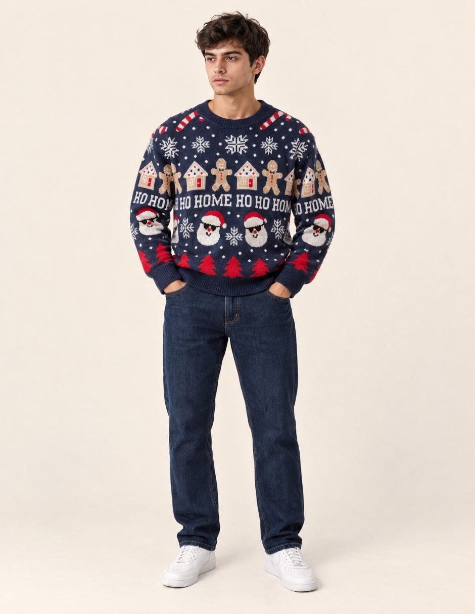 Suéter Navidad OI26 cuello Redondo para hombre 3