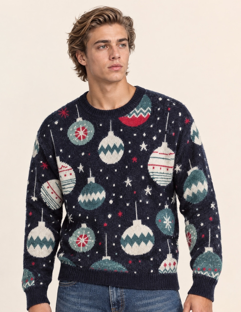 Suéter Navidad OI26 cuello Redondo para hombre