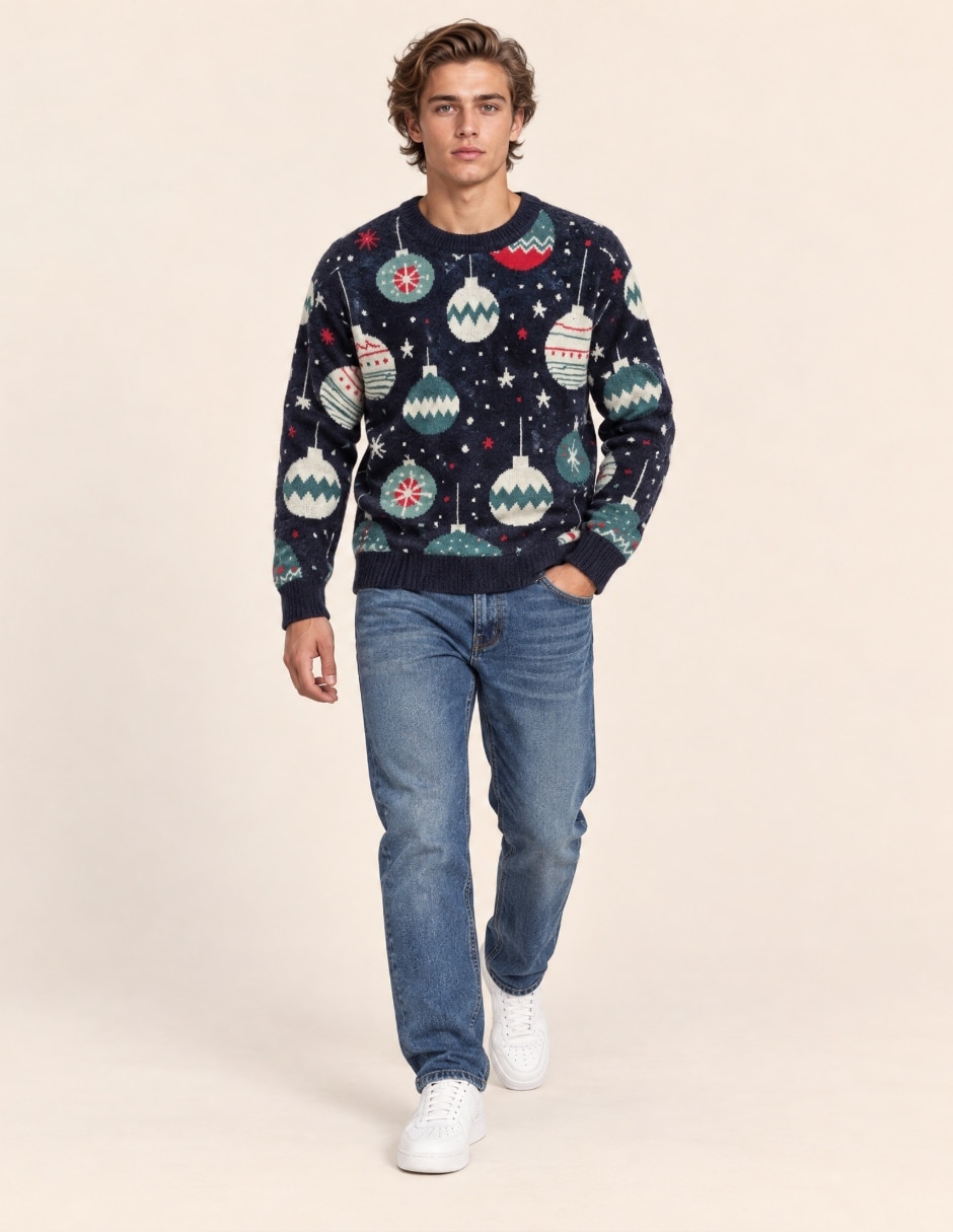 Suéter Navidad OI26 cuello Redondo para hombre 3