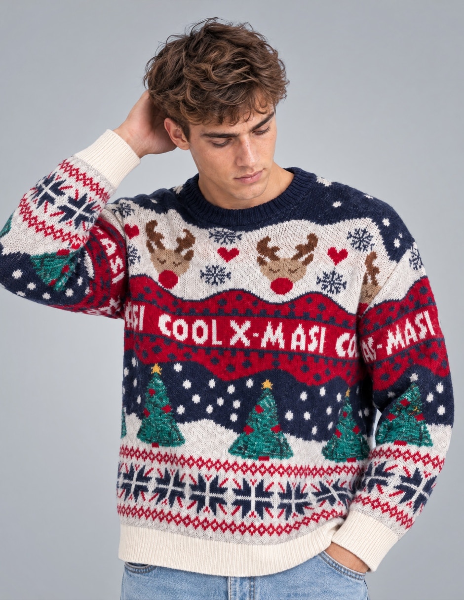 Suéter Navidad OI26 cuello Redondo para hombre 2