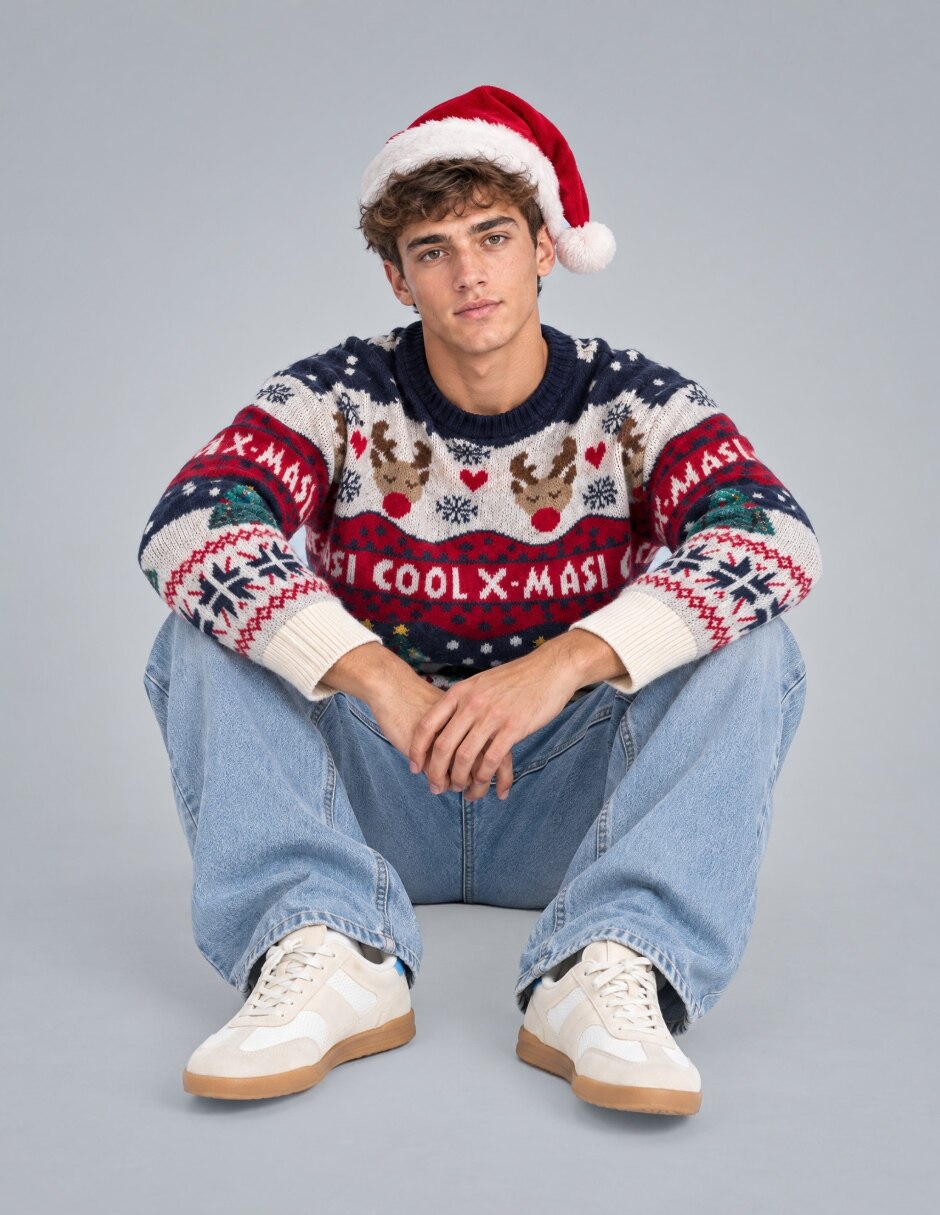 Suéter Navidad OI26 cuello Redondo para hombre 5