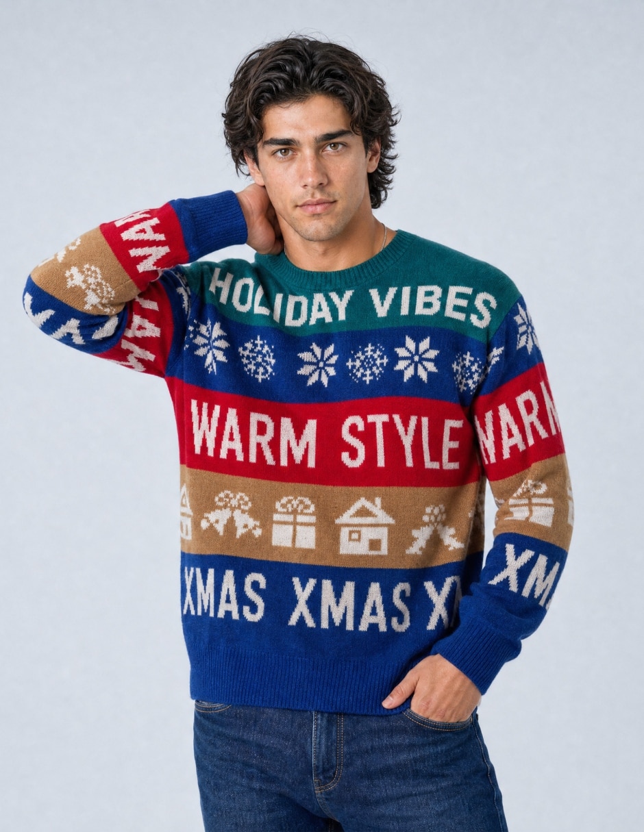 Suéter Navidad OI26 cuello Redondo para hombre Suéter Navidad OI26 cuello Redondo para hombre