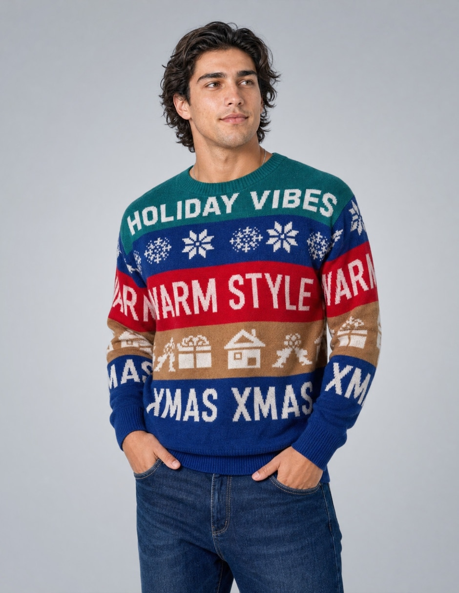 Suéter Navidad OI26 cuello Redondo para hombre 2